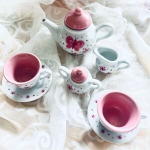 Schylling Butterfly Porcelain Mini Tea Set